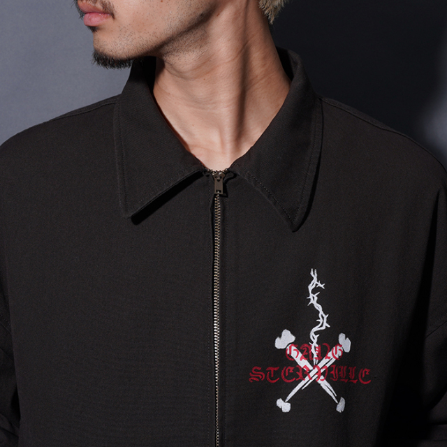 Gangsterville 刺繍入りブラックジャケット XLサイズ アウター GANGSTERVILLE ブラック スカジャン Ꮮサイズ - メルカリ