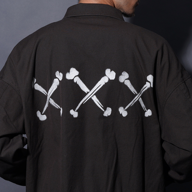 ちぃたんたん　ジャケット ミリタリージャケット ブラック GSV5304 /「XXX - JACKET / BLACK」コットンダックジップジャケット