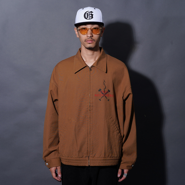 GANGSTERVILLE/ギャングスタービル「XXX - JACKET / BROWN」コットンダックジップジャケット