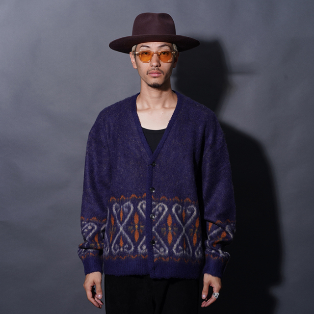 GANGSTERVILLE/ギャングスタービル「VENICE HEART - CARDIGAN / NAVY」オリジナルヂャガードニットカーディガン