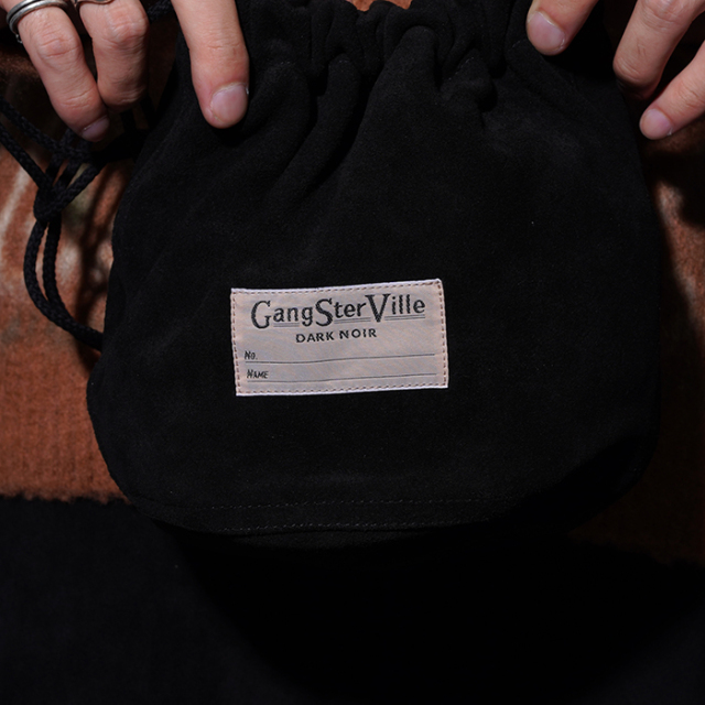 GSV53G05 /「DARK NOIR - LEATHER EFFECT BAG SUEDE / BLACK」レザー