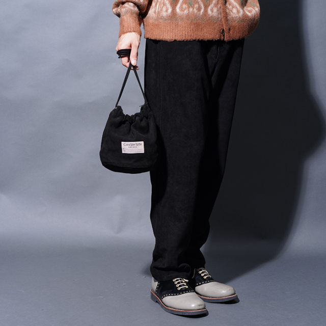 GSV53G05 /「DARK NOIR - LEATHER EFFECT BAG SUEDE / BLACK」レザー
