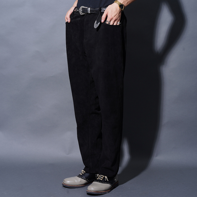 GANGSTERVILLE/ギャングスタービル「LOCOS - LEATHER PANTS SUEDE / BLACK」スエードレザーパンツ