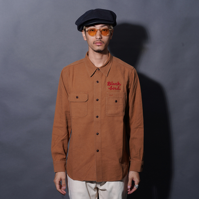 OC5309 /「L.A. MOTORCYCLE CLUB - L/S SHIRTS / BROWN」ワークL/Sシャツ