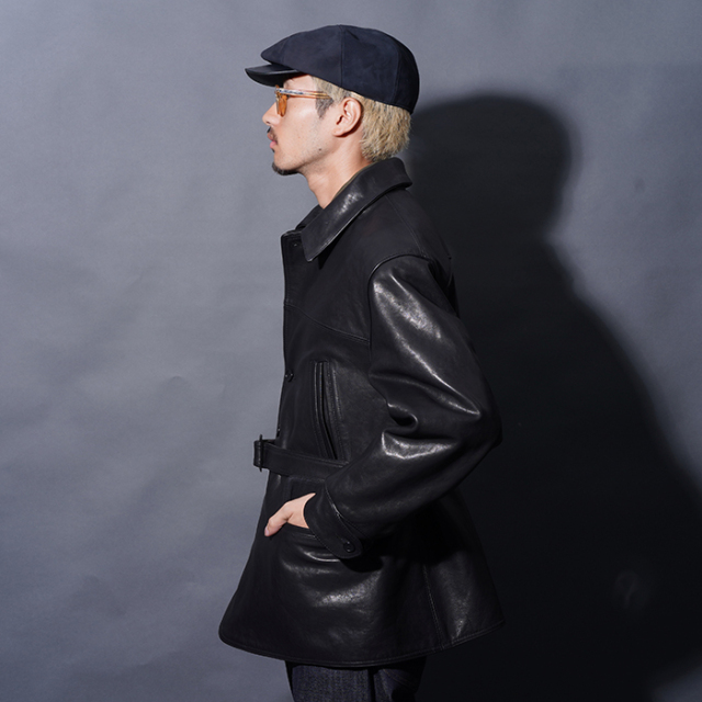 【ほぼ試着のみ】BY GLADHAND GOODTIME カーコート WOLF PACK BLOG 【BY GLAD HAND】Leather Car Coat”Good Fellows