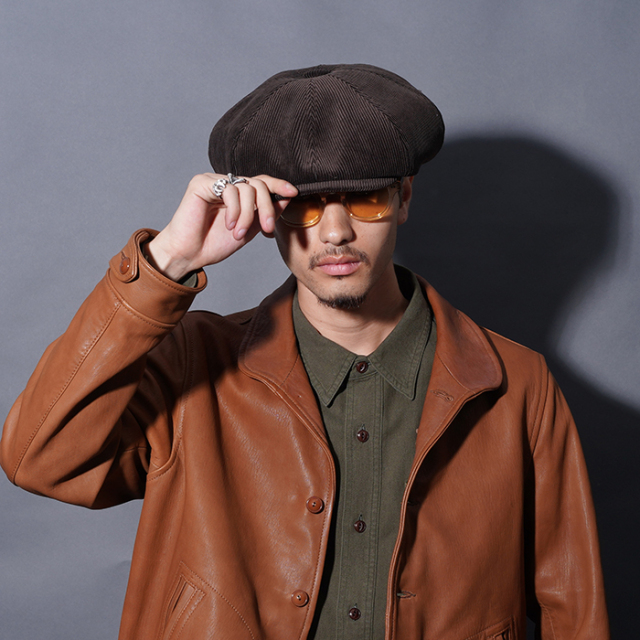 BYGH53G01 /「GLADWELL - CASQUETTE / BROWN」コーデュロイキャスケット