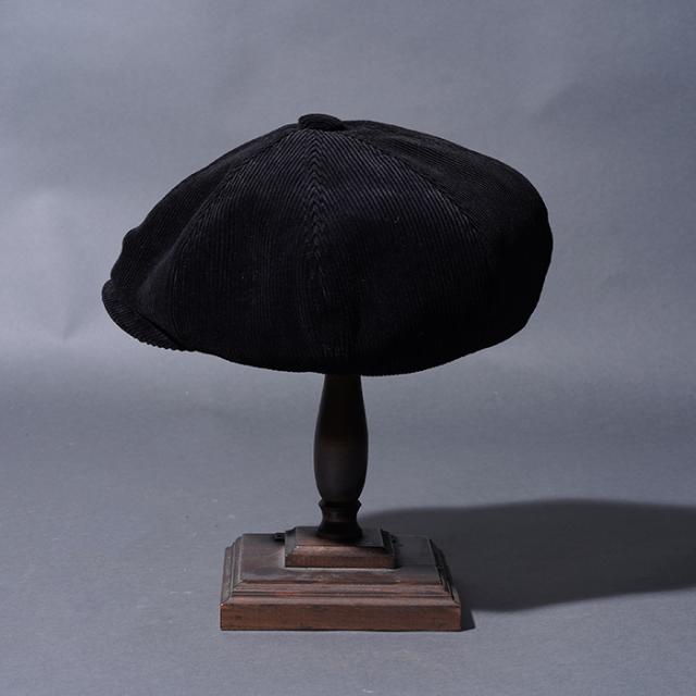 BYGH53G01 /「GLADWELL - CASQUETTE / BLACK」コーデュロイキャスケット