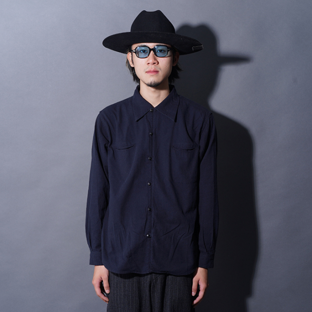 BLACK SIGN/ブラックサイン「Bourette Noil Geronimo Shirt / Rusty Black」1930’sウエスタンスタイルL/Sシャツ