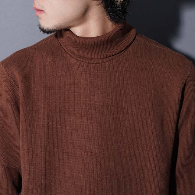 TR25AW-207 /「Naval High Neck L/S Tee / BROWN」コットンニット