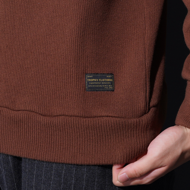 TR25AW-207 /「Naval High Neck L/S Tee / BROWN」コットンニット