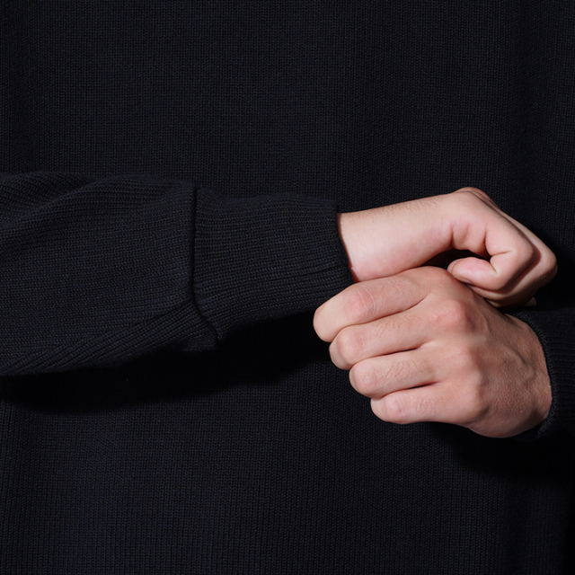 TR25AW-207 /「Naval High Neck L/S Tee / BLACK」コットンニット
