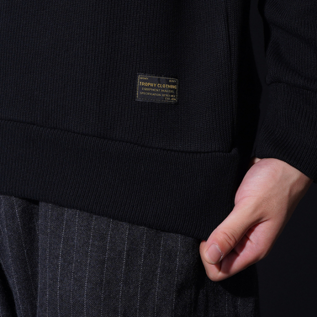 TR25AW-207 /「Naval High Neck L/S Tee / BLACK」コットンニット