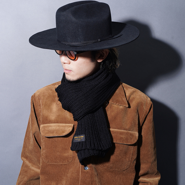 TROPHY CLOTHING/トロフィークロージング「Low Gauge Knit Muff / BLACK」マフラー