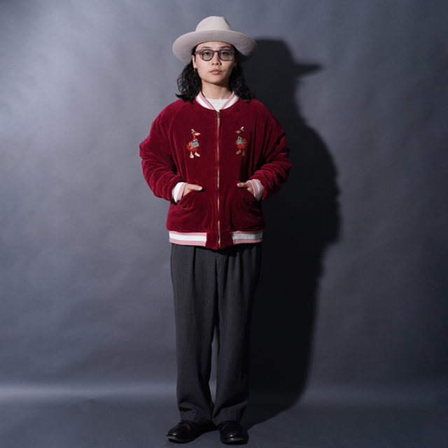 HARE スーベニアジャケット 赤 BYGH5304 /「TEXAS - SOUVENIR JACKET / BURGUNDY×SAX」スーベニア