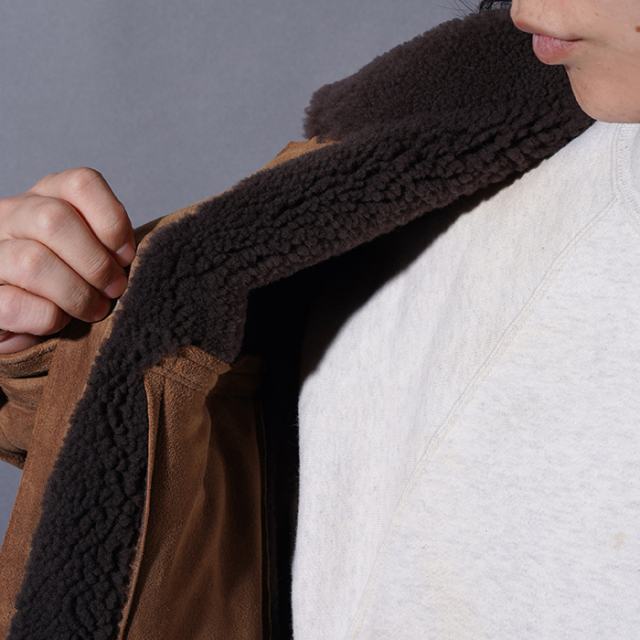 BYGH5303 /「GOODHORN - MOUTON TRACKER JACKET / BROWN」ムートン