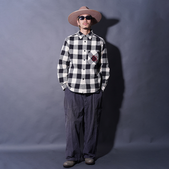 WRD5307 /「Weirdo - L/S QUILTING CHECK SHIRTS / BLACK」チェックL/S