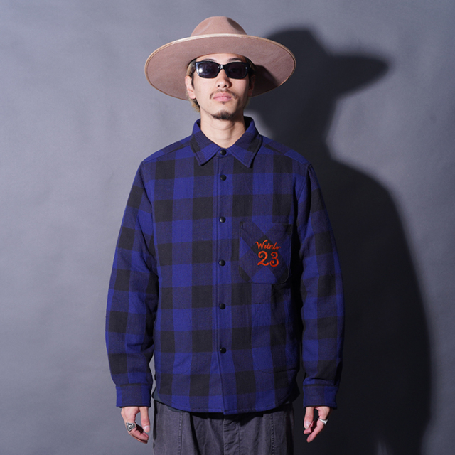 WEIRDO/ウィアード「Weirdo - L/S QUILTING CHECK SHIRTS / BLUE」チェックL/Sキルティングシャツ