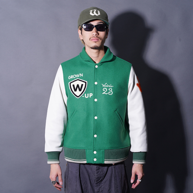 WEIRDO/ウィアード「Weirdo - STADIUM JACKET / GREEN」スタジアムジャケット