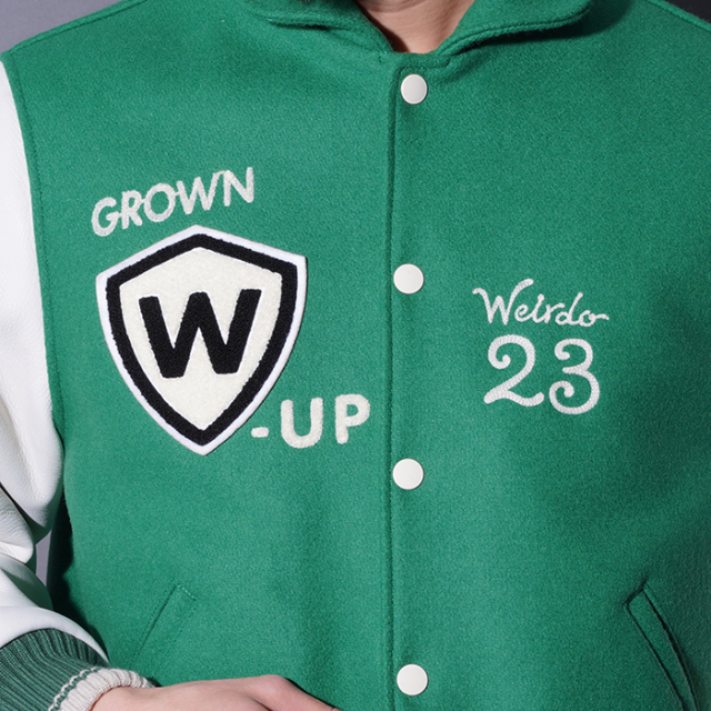 Weirdo 緑色 ナイロンジャケット M WRD5302 /「Weirdo - STADIUM JACKET / GREEN」スタジアムジャケット
