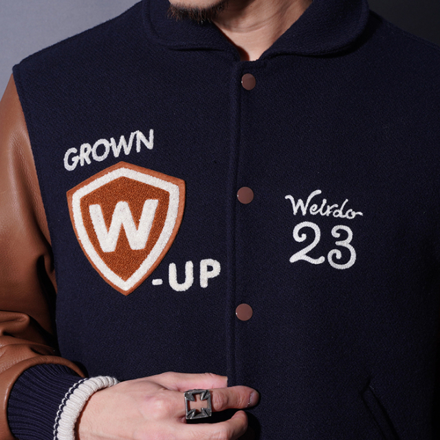 town H スタジアムジャケット ネイビー VISION STREET WEAR (ヴィジョンストリートウェア) ナイロン バック