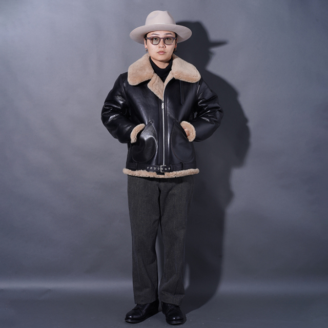 OC5301 /「THIRTEEN CROWS - MOUTON FLIGHT JACKET / BLACK」ムートン