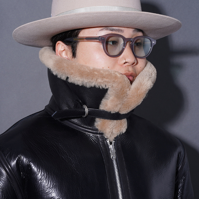 OC5301 /「THIRTEEN CROWS - MOUTON FLIGHT JACKET / BLACK」ムートン