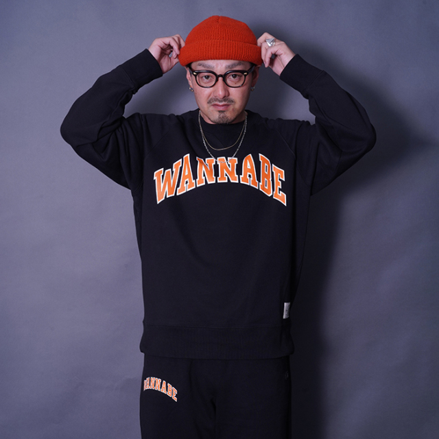【LIMITED ITEM】FRUIT OF THE LOOM × AMERICAN WANNABE「SWEAT SHIRT ＆ PANTS / BLACK」スウェットシャツ＆パンツセット