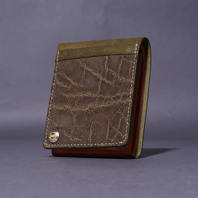 MOTO / モト「W1 ELEPHANT LEATHER SHORT WALLET  / GREEN」エレファントレザーショートウォレット