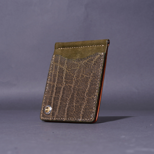 MOTO / モト「MC1 ELEPHANT LEATHER MONEY CLIP / GREEN」エレファントレザー マネークリップ