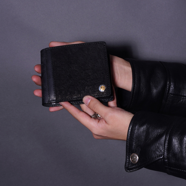 MOTO / モト「W1 ELEPHANT LEATHER SHORT WALLET / BLACK