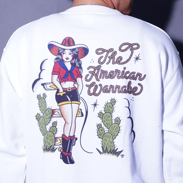 AWCB-250402 /「Texas Girl Crew Sweat / WHITE」クルーネックスウェット