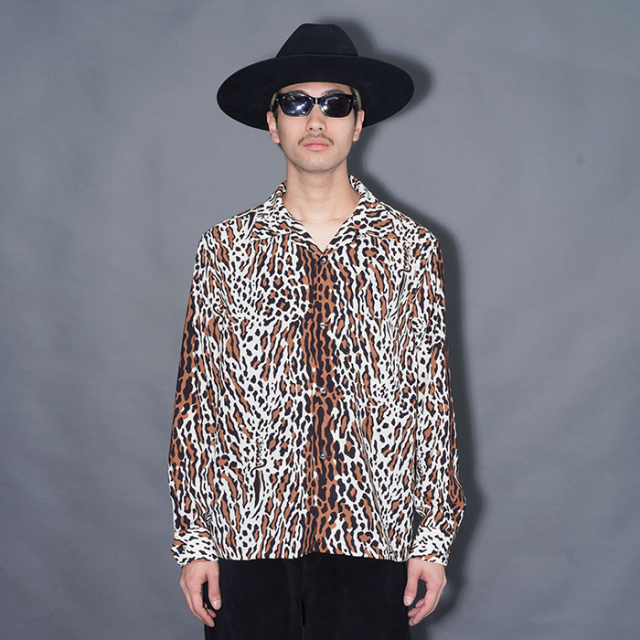 GANGSTERVILLE/ギャングスタービル「LEOPARD DAGGER - L/S SHIRTS / IVORY」レオパード柄L/Sシャツ