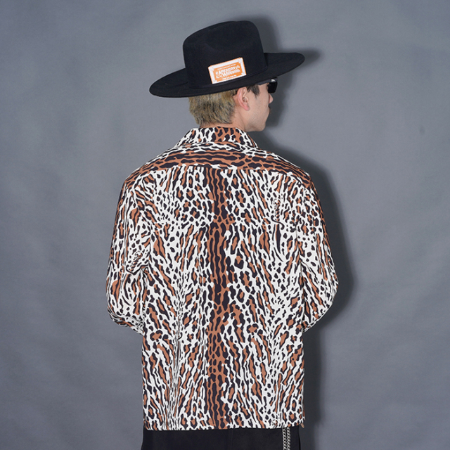 GSV6108 /「LEOPARD DAGGER - L/S SHIRTS / IVORY」レオパード柄L/Sシャツ