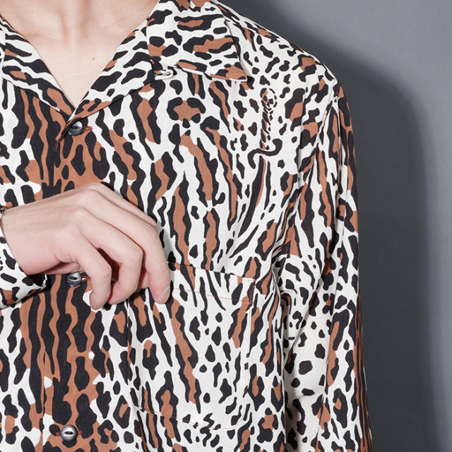 GSV6108 /「LEOPARD DAGGER - L/S SHIRTS / IVORY」レオパード柄L/Sシャツ