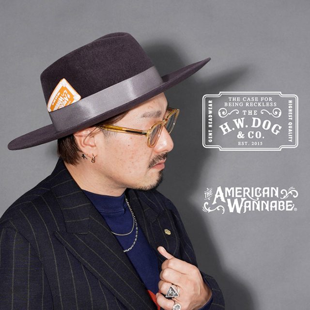【LIMITED ITEM】THE H.W.DOG&CO×AMERICAN WANNABE「RABBIT VELOUR GENTLEMAN HAT / GRAY」ラビットハット