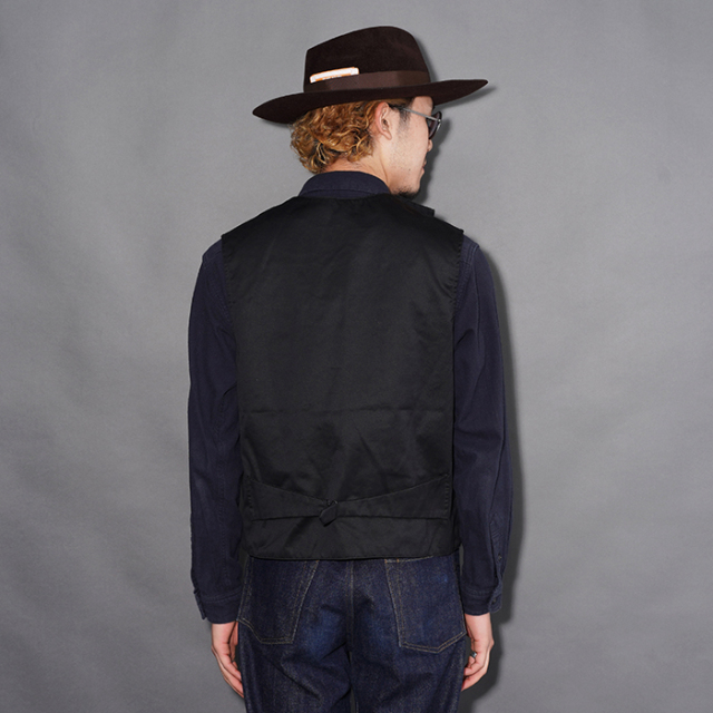 BSSV-23202 /「Black Chino Double Breasted Swindler Vest / Midnight