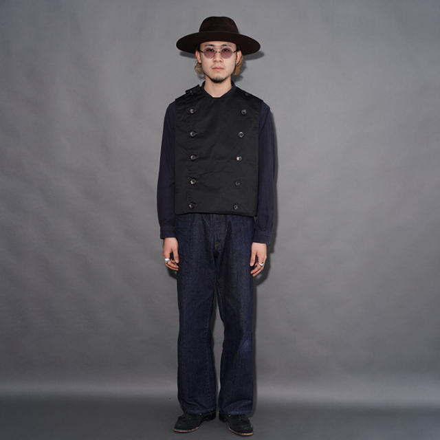 BSSV-23202 /「Black Chino Double Breasted Swindler Vest / Midnight