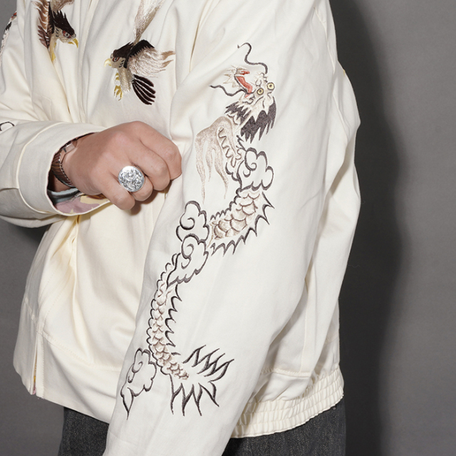 BYGH6101 /「GLAD RAW - SUVENIR JACKET / IVORY×PINK」スーベニア