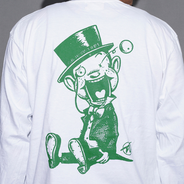 NTTB-260101「Nasty Toys L/S TEE / WHITE×GREEN」プリントL/S Tシャツ