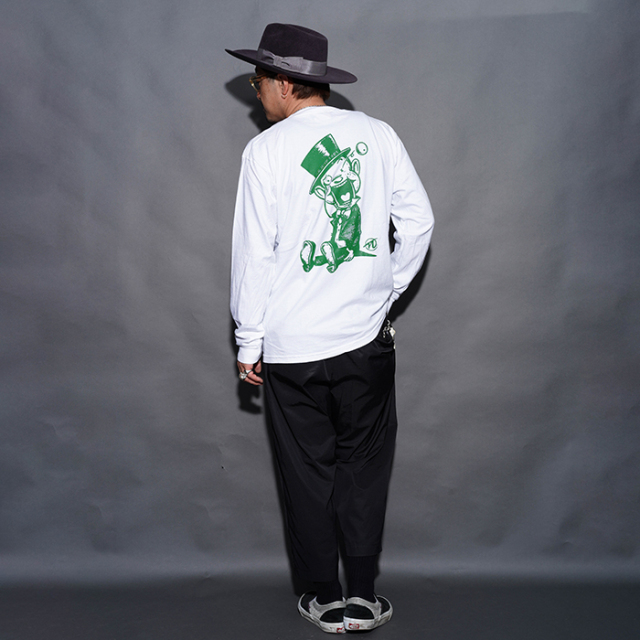 NTTB-260101「Nasty Toys L/S TEE / WHITE×GREEN」プリントL/S Tシャツ