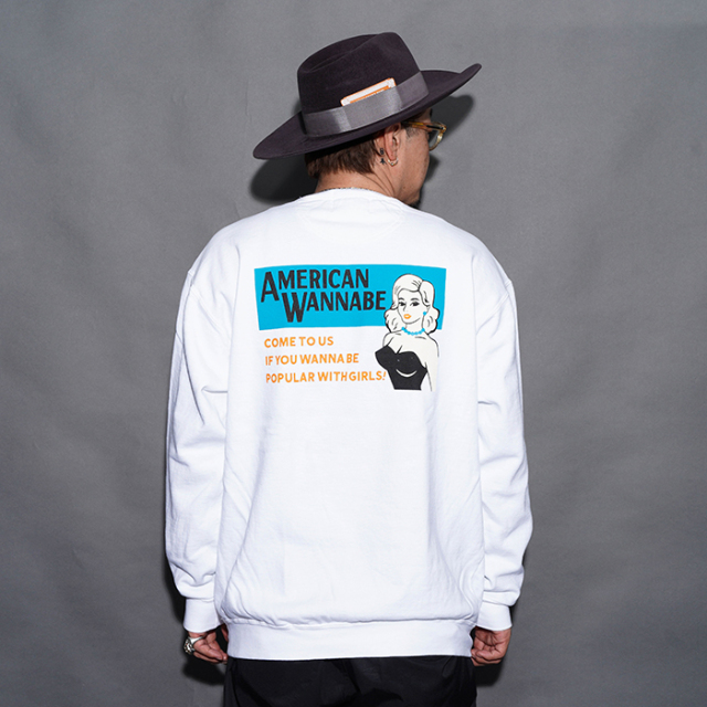 AWCB-260101 /「COME TO US Crew Sweat / WHITE」クルーネックスウェット