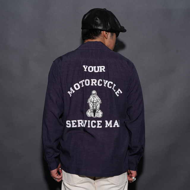 OLD CROW/オールドクロー「MC SERVICEMAN - L/S WORK SHIRTS / NAVY」L/Sワークシャツ