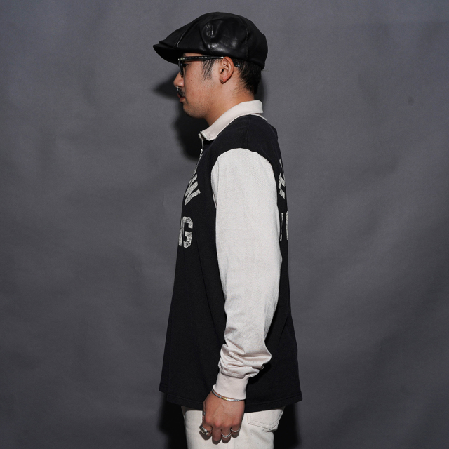 OC6111 /「OLD CROW RACING - HALF ZIP JERSEY / BLACK×IVORY」ハーフ