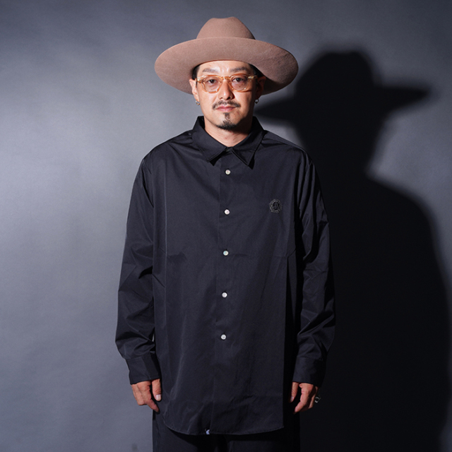 AWS-250102 /「GRANDPA SHIRT / BLACK」グランパシャツ