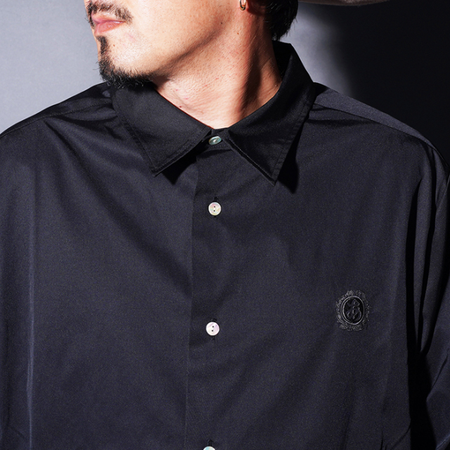 AWS-250102 /「GRANDPA SHIRT / BLACK」グランパシャツ