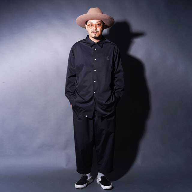 Japanese label archive ブラックガーゼシャツグランジv系 AWS-250102 /「GRANDPA SHIRT / BLACK」グランパシャツ