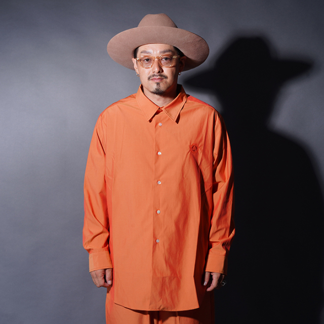 AWS-250102 /「GRANDPA SHIRT / ORANGE」グランパシャツ