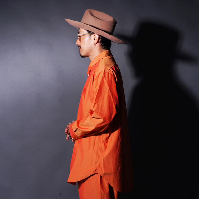 AWS-250102 /「GRANDPA SHIRT / ORANGE」グランパシャツ