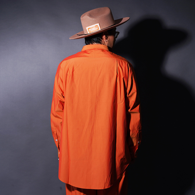 AWS-250102 /「GRANDPA SHIRT / ORANGE」グランパシャツ