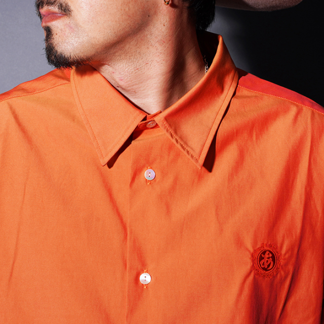 AWS-250102 /「GRANDPA SHIRT / ORANGE」グランパシャツ